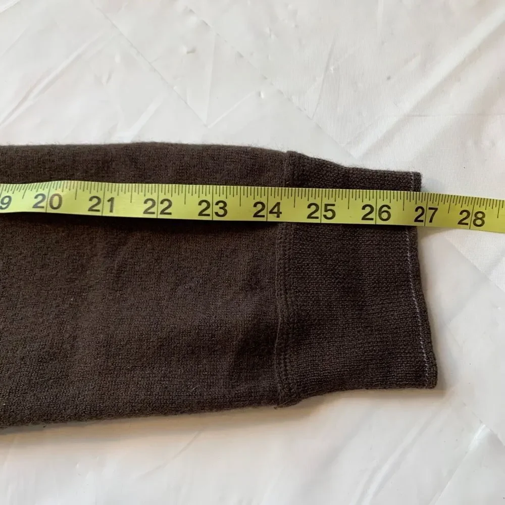 Banana Republic 100% Wool Sweater Pullover Knit 1/4 Zip‎ Striped Thick Brown XL